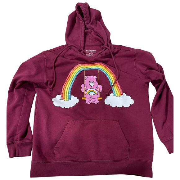 Carebears Tops - CareBears rainbow hoodie juniors Medium 7-9‎